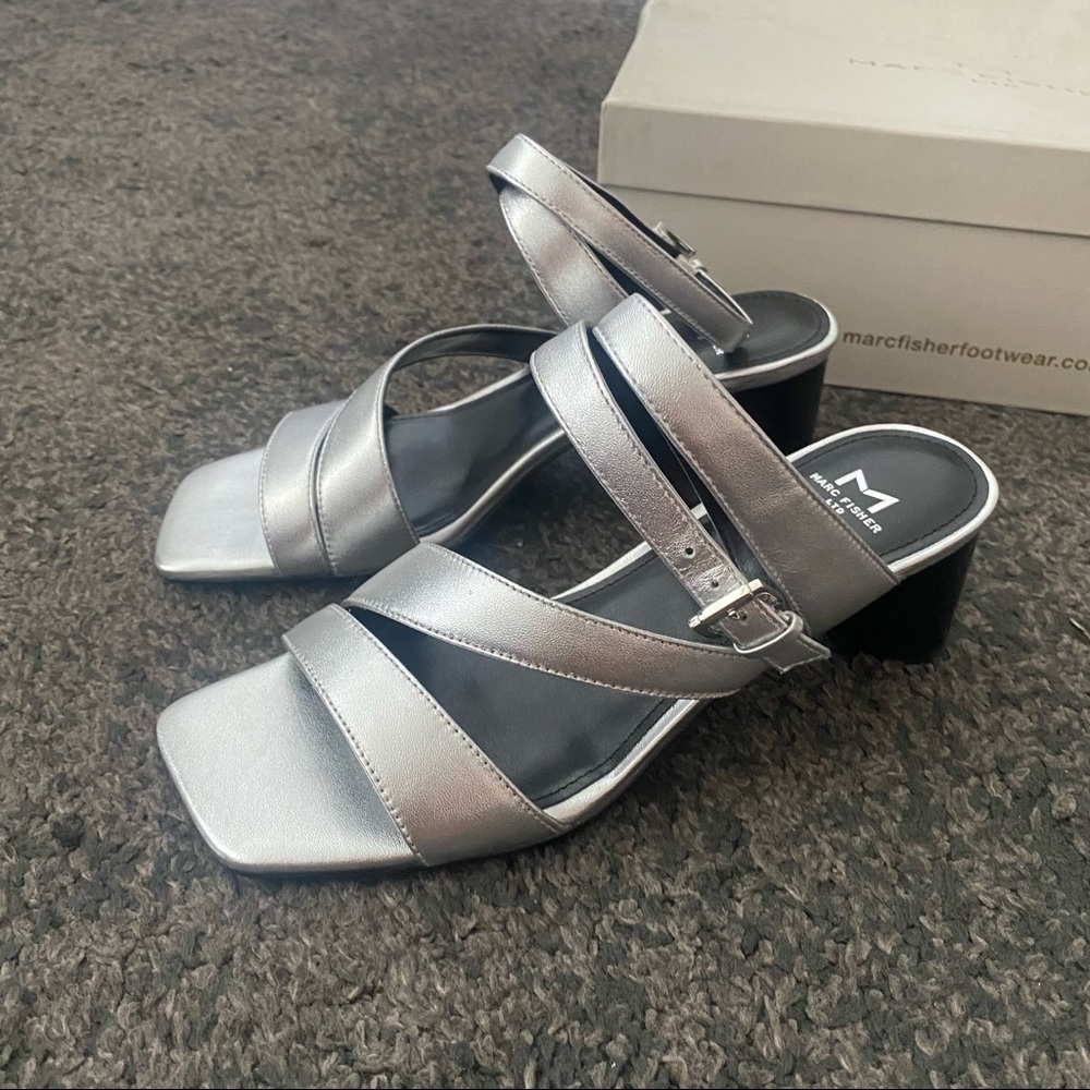 marc fisher idana leather square toe sandals